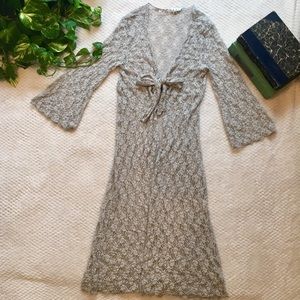 CABI • lace/crochet long cardigan/cover up